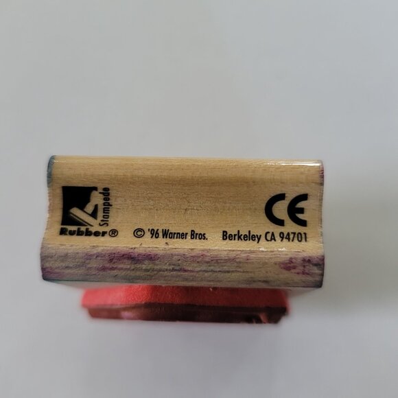 1996 Rubber Stampede Rubber Stamp Bedtime Tweety Bird Wearing Sylvester Slippers - Picture 6 of 11